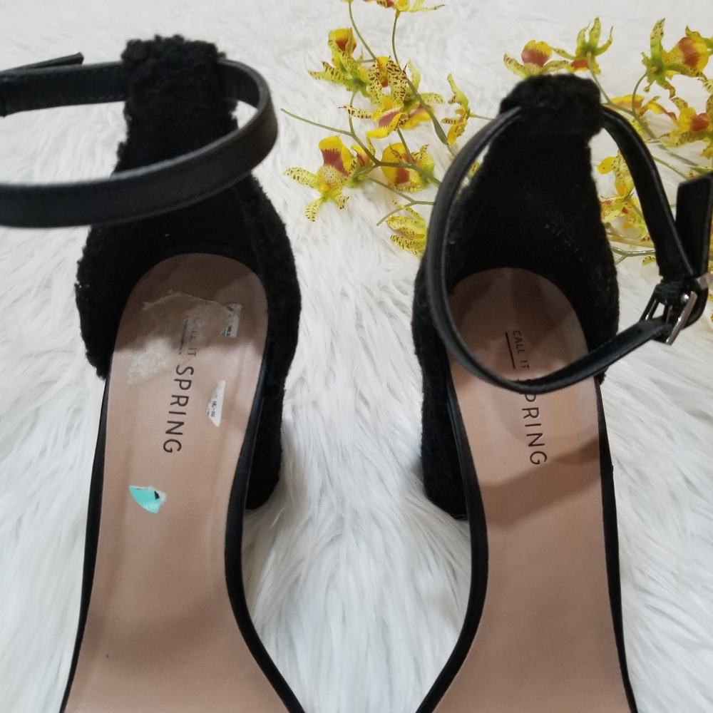 Call It Spring Black Chunky Heel Open Toe Sandals… - image 4